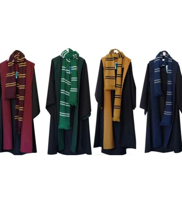 UK Harry Potter Gryffindor Ravenclaw Slytherin Robe Cloak Tie Costume Wand Scarf