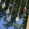Pure handmade crystal raw stone necklace, (can choose different colours)
