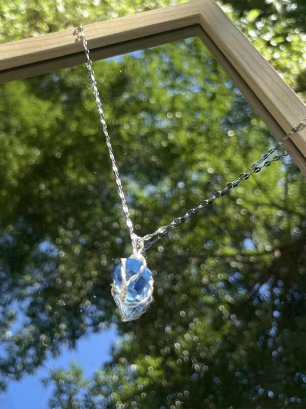 Pure handmade crystal raw stone necklace, (can choose different colours)