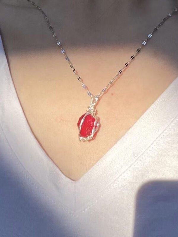Pure handmade crystal raw stone necklace, (can choose different colours)