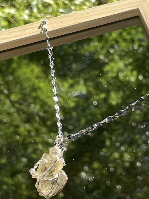 Pure handmade crystal raw stone necklace, (can choose different colours)