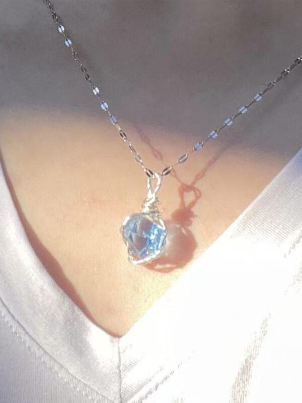 Pure handmade crystal raw stone necklace, (can choose different colours)