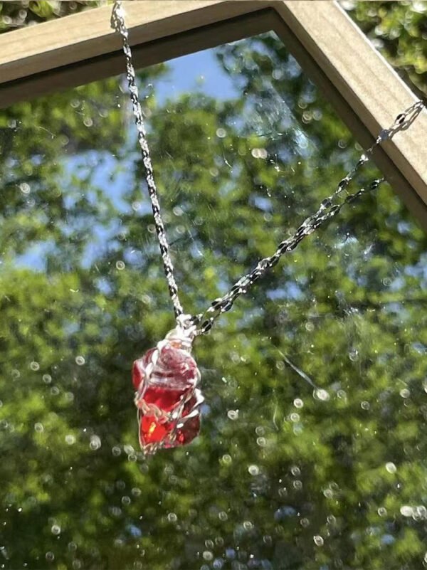 Pure handmade crystal raw stone necklace, (can choose different colours)