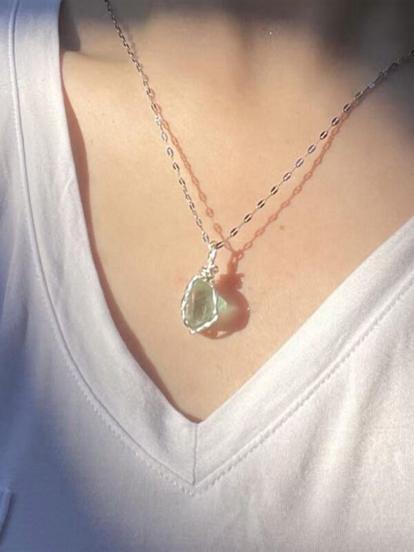 Pure handmade crystal raw stone necklace, (can choose different colours)