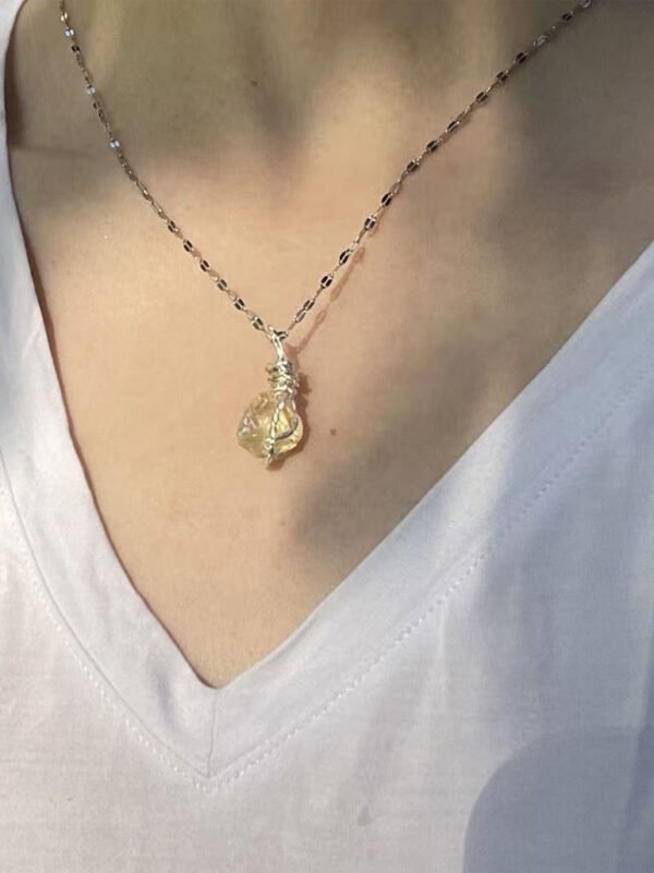 Pure handmade crystal raw stone necklace, (can choose different colours)