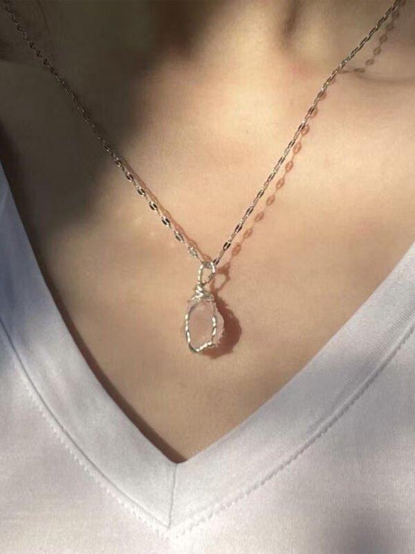 Pure handmade crystal raw stone necklace, (can choose different colours)