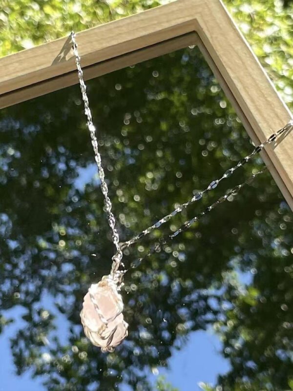 Pure handmade crystal raw stone necklace, (can choose different colours)