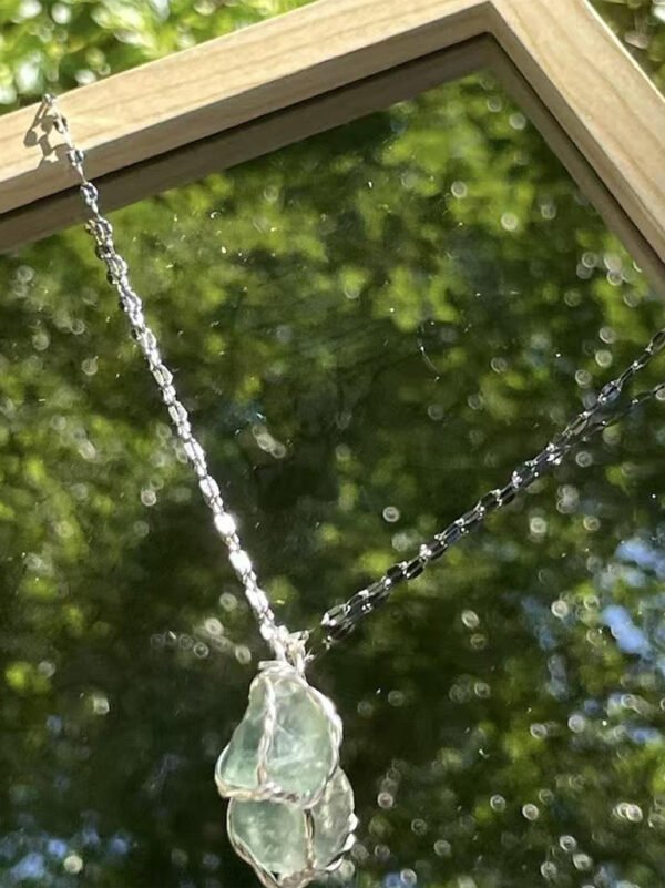 Pure handmade crystal raw stone necklace, (can choose different colours)
