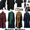 UK Harry Potter Gryffindor Ravenclaw Slytherin Robe Cloak Tie Costume Wand Scarf