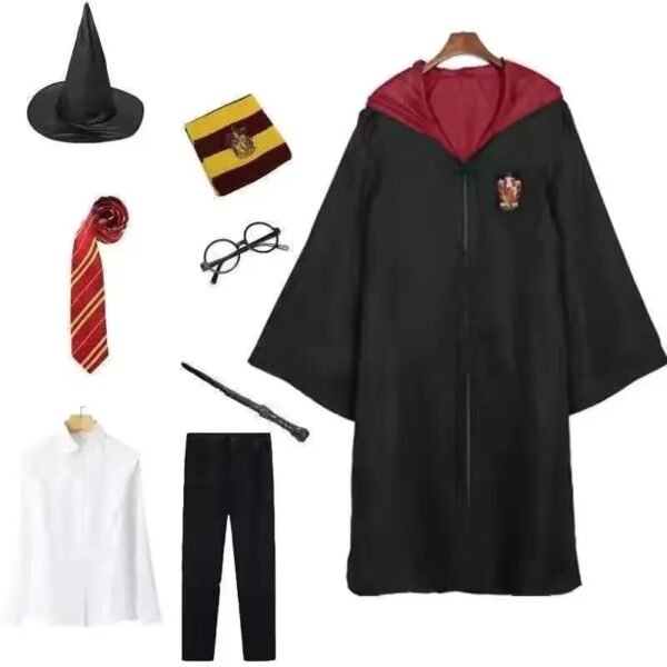 UK Harry Potter Gryffindor Ravenclaw Slytherin Robe Cloak Tie Costume Wand Scarf