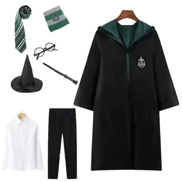 UK Harry Potter Gryffindor Ravenclaw Slytherin Robe Cloak Tie Costume Wand Scarf