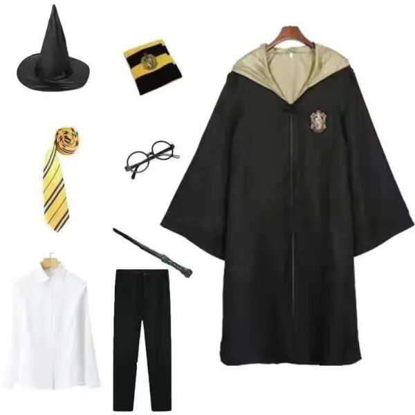 UK Harry Potter Gryffindor Ravenclaw Slytherin Robe Cloak Tie Costume Wand Scarf