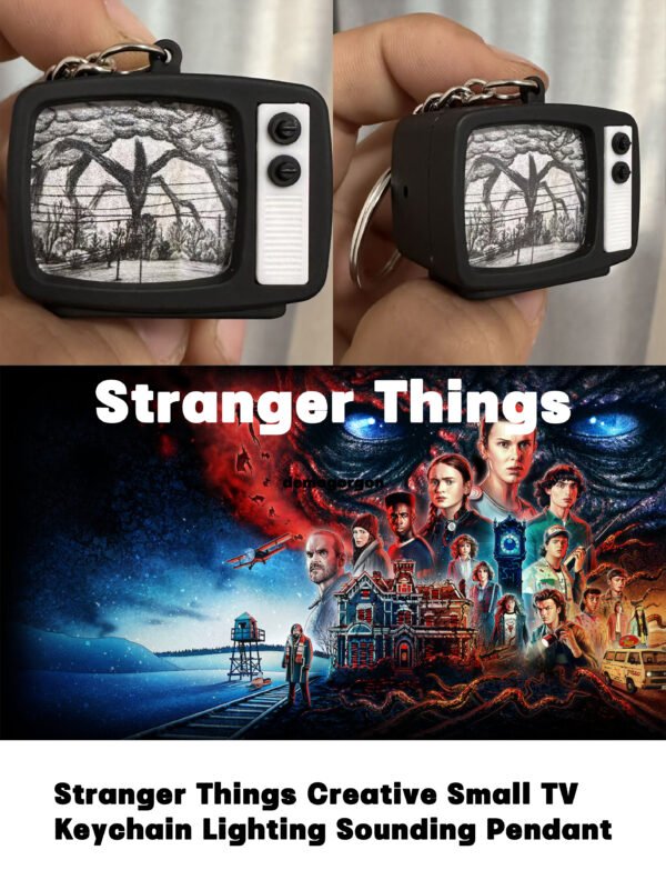 Stranger Things—— Creative Small TV Shape Keychain Pendant with light and sound